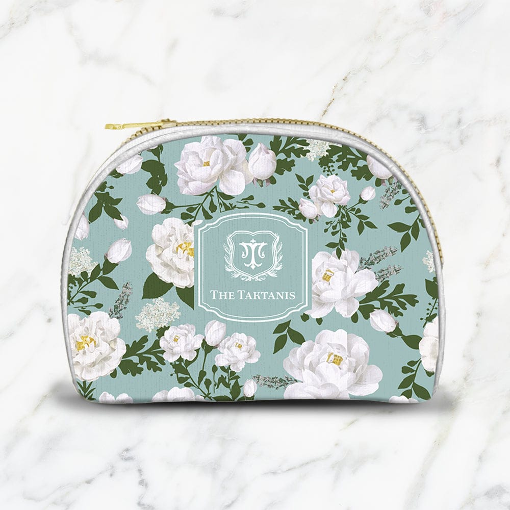 Peonies Pouch-Aqua / Small