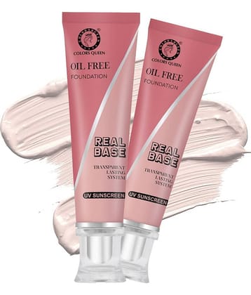 Colors Queen Natural Liquid For All Skin Types Skin Medium Foundation Pack of 2