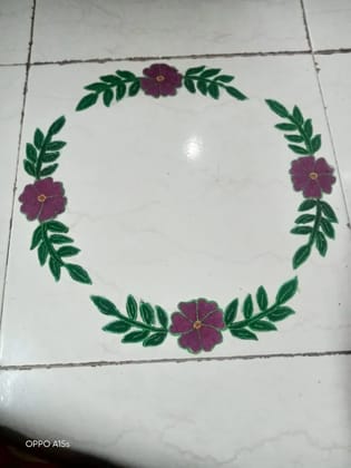 Ready Rangoli - Flower Design - (Set of 4 Nos.)