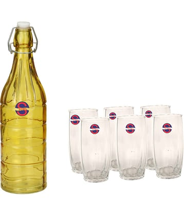 Somil Glass Bottle Glass Set, Transparent, Pack Of 7, 1000 ml