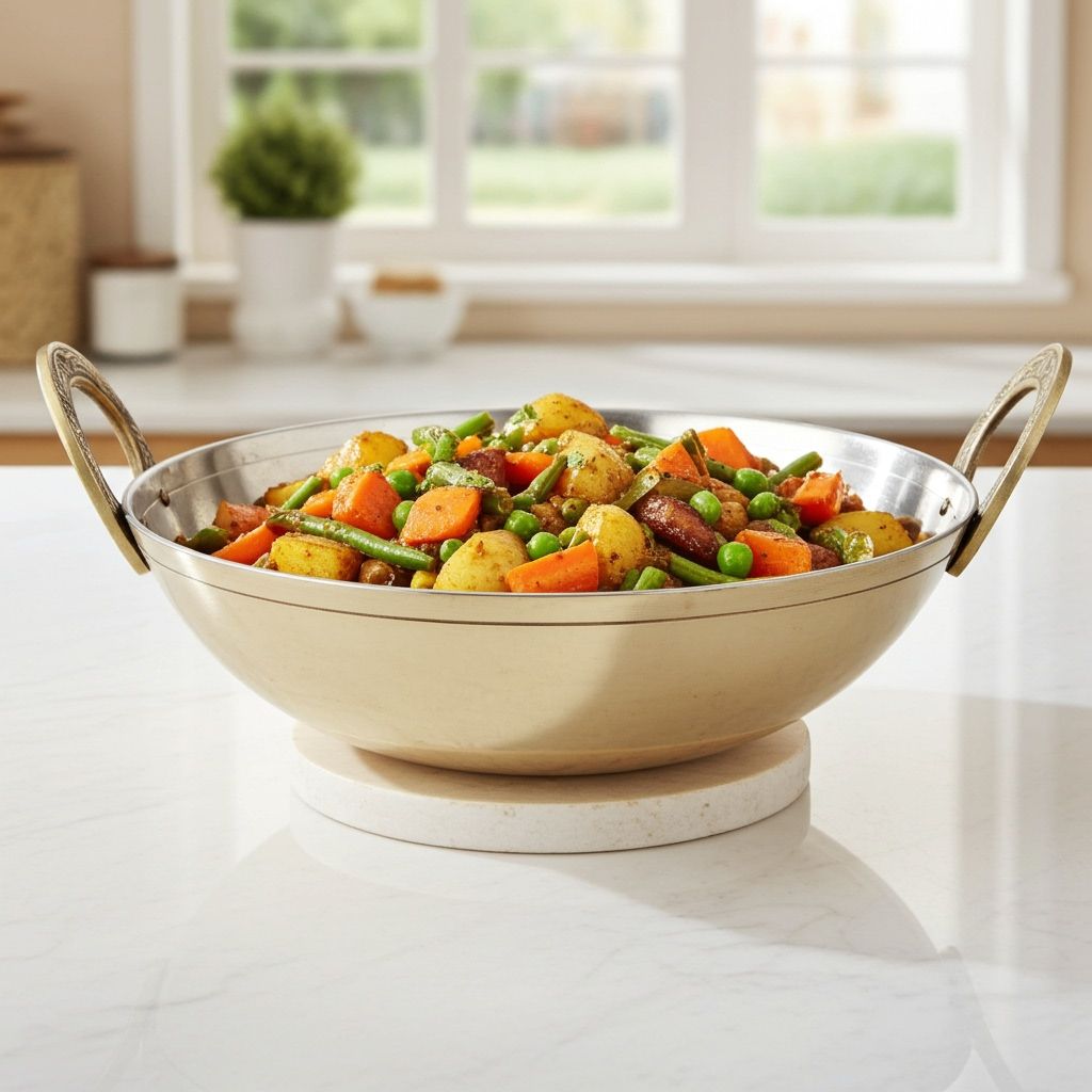 Brass Kadai With Kalai Work, 2.5 Liter (ZMAS173 D)