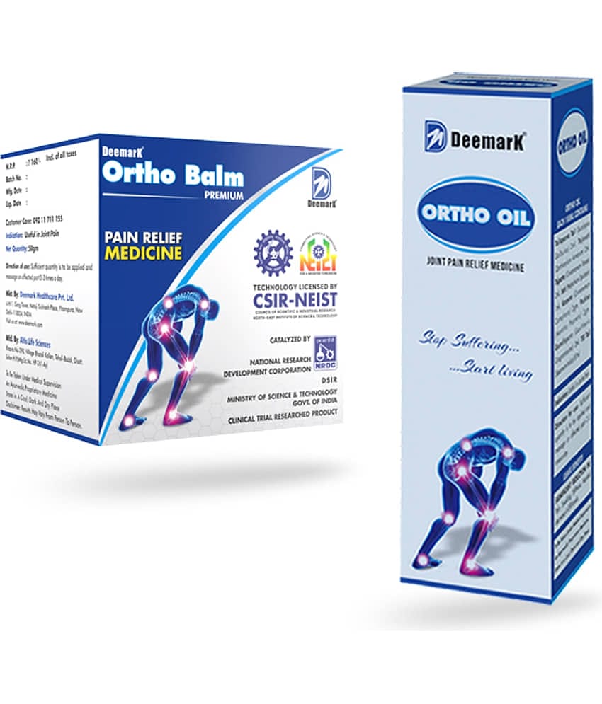 Deemark Ortho Pain Relief Balm & Ortho Oil for Joint & Muscles Pain | - Pain Relief Balm (Pack Of 2)