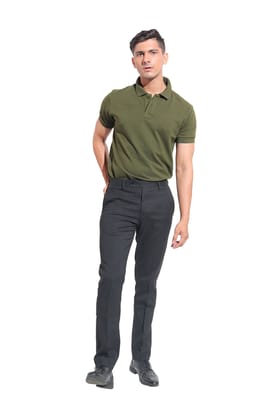 Kinnko Mens Olive Green Polo Neck Cotton Solid T shirt Kinnko Mens Olive Green Polo Neck Cotton Solid T shirt