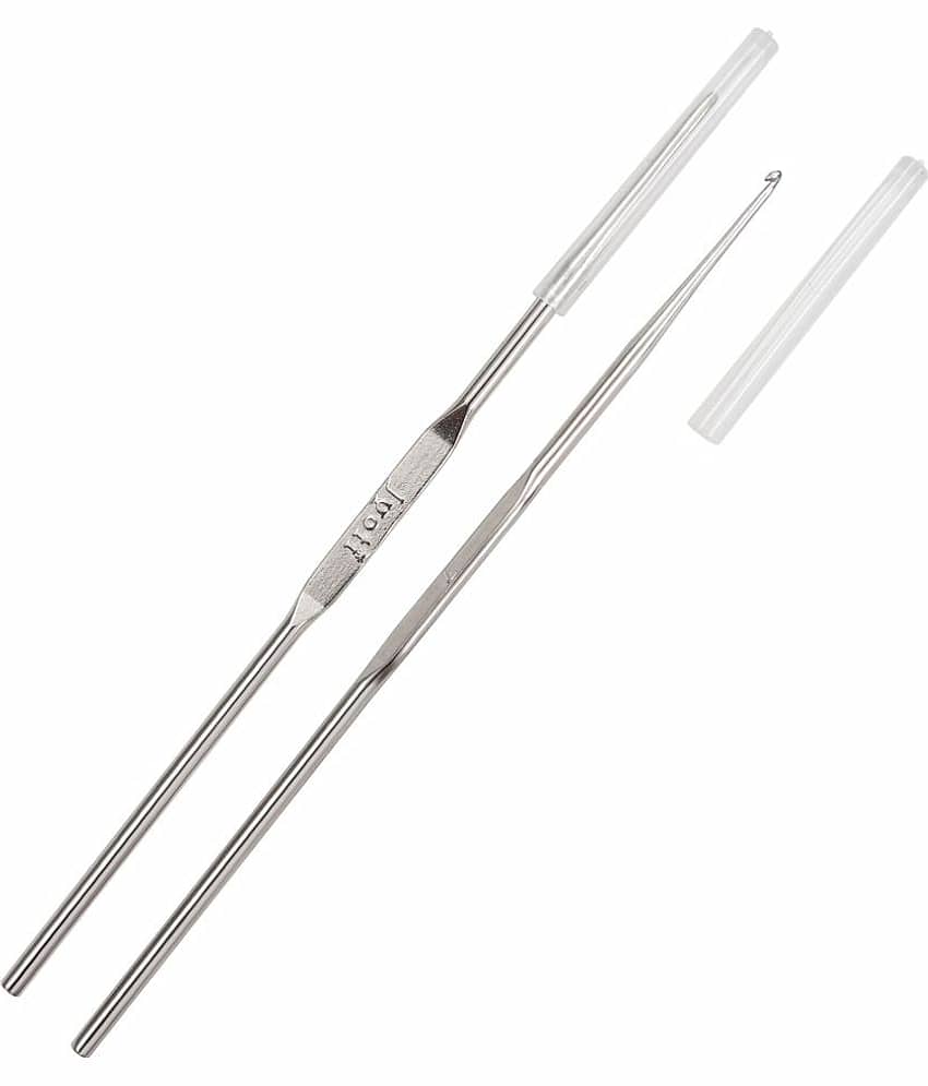 Jyoti Crochet Hook Steel with Plastic Handle for Wool Work, Hand Knitted Sewing DIY Craft Weaving Needle, Ideal for Sweaters, Purses, Scarves, Hats, 15502 (Red, 6"/15cm of Size 13/2.25mm) - 5 Pcs