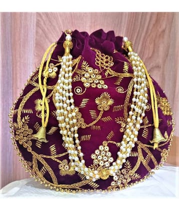 Bulbul Purple Silk Potli