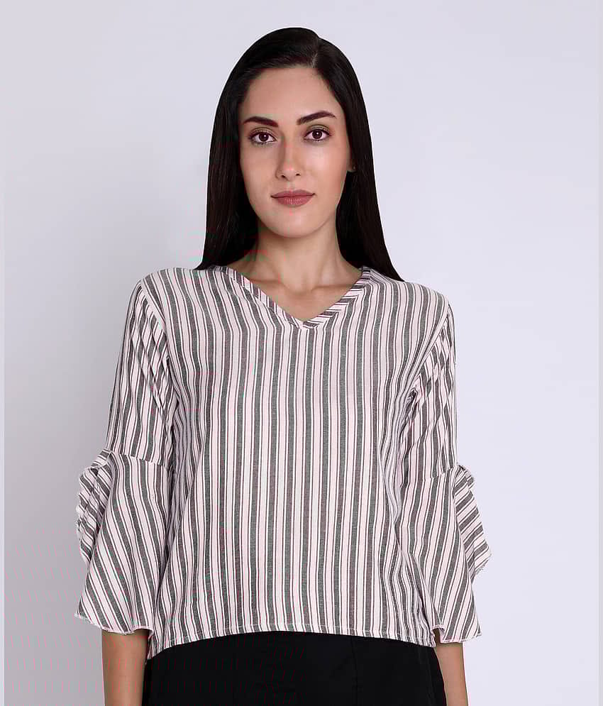 Chimpaaanzee - White Viscose Women's Regular Top ( Pack of 1 )