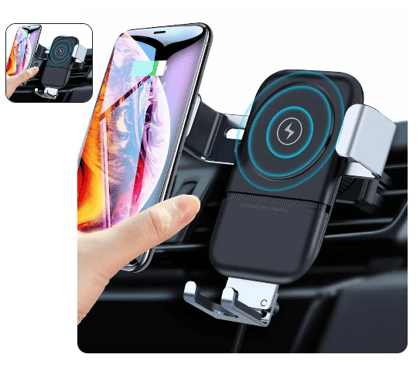 Car Phone Holder Wireless Car Charger 10W Qi Fast Charging Car Charger Gravity Auto Clamping 360 Rotation Air Vent Car Mount Holder