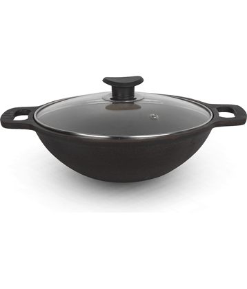 The Indus Valley - Cast Iron Deep Kadhai 6 mm ( 2.5 ) L