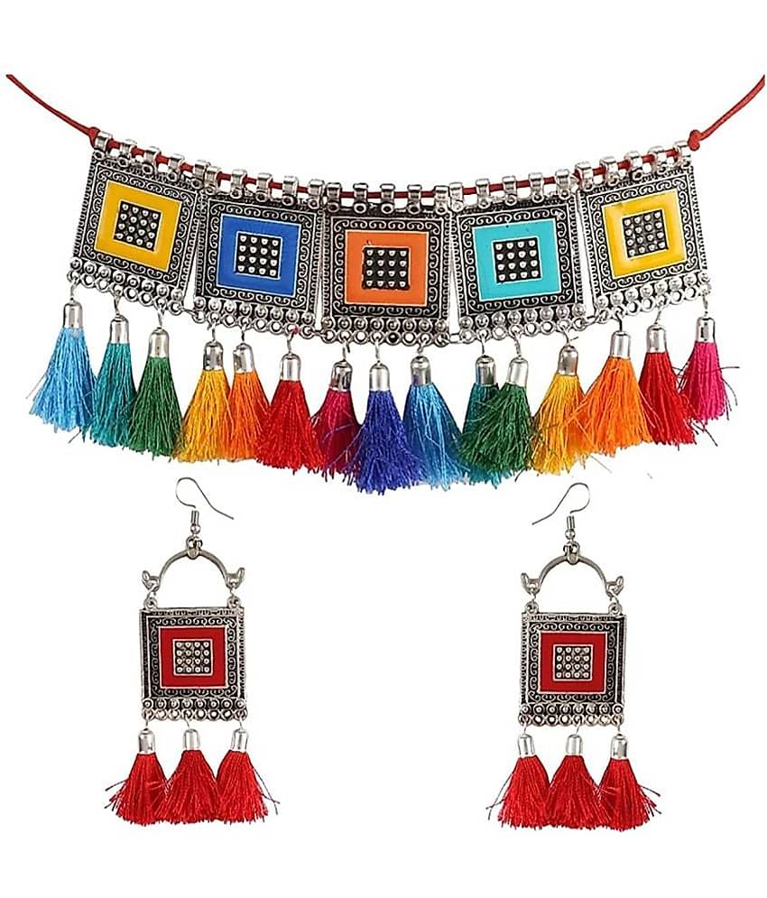 PUJVI Alloy Multi Color Contemporary/Fashion Necklaces Set Choker