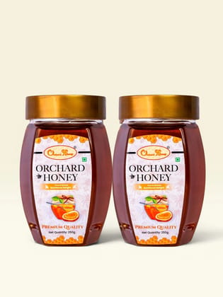 Orchard Honey Premium Honey 500gm | Pure Honey | No Additives or Preservatives | Rich in Antioxidants| Desi Honey | Wild Forest Honey for Weight loss & Digestion | Natural Shahad 250gm+250gm