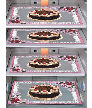 PVC Floral Fridge Mats ( 43 x 29 ) Pack of 4 - Multicolor
