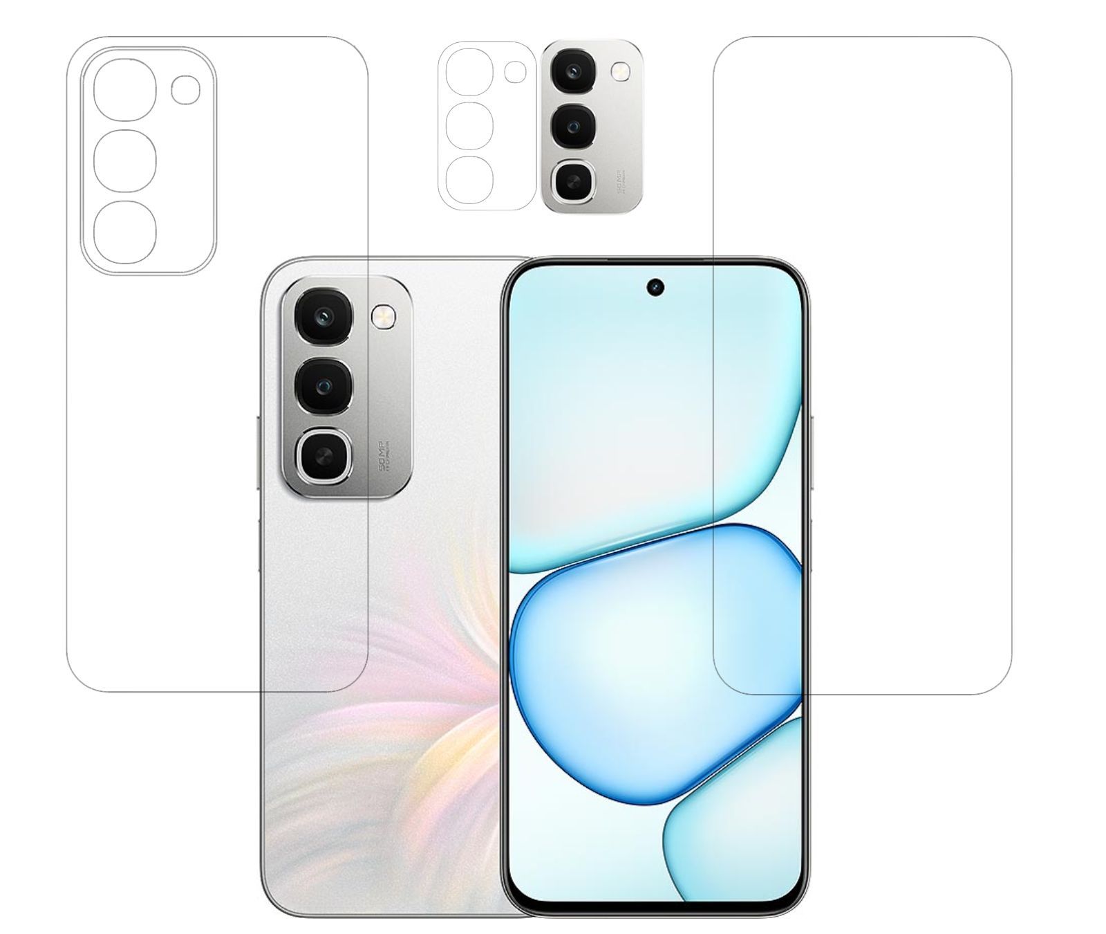 ISAAK Front & Back Screen Protector with Camera Lens Protector Compatible with Realme 16x 5G | Realme P4R 5G | Realme Narzo 100x 5G | Combo Pack