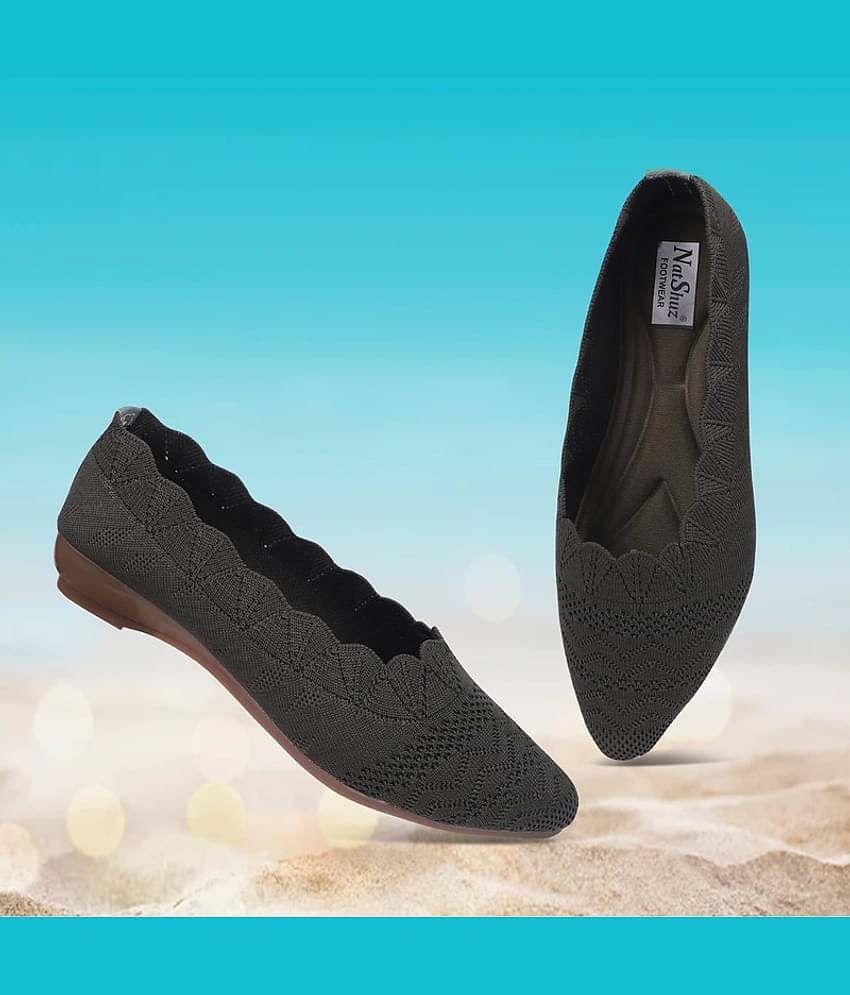 NATSHUZ Olive Women's Slip-on Shoes Ballerinas