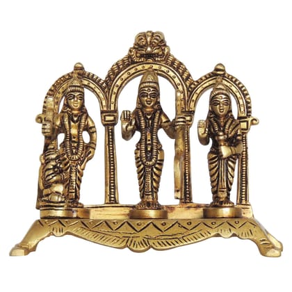 Brass Ram Darbar Puja Idol | Handcrafted Brass Ram Parivar Murti, Height : 4.5 Inch (BSMAS1394 D)