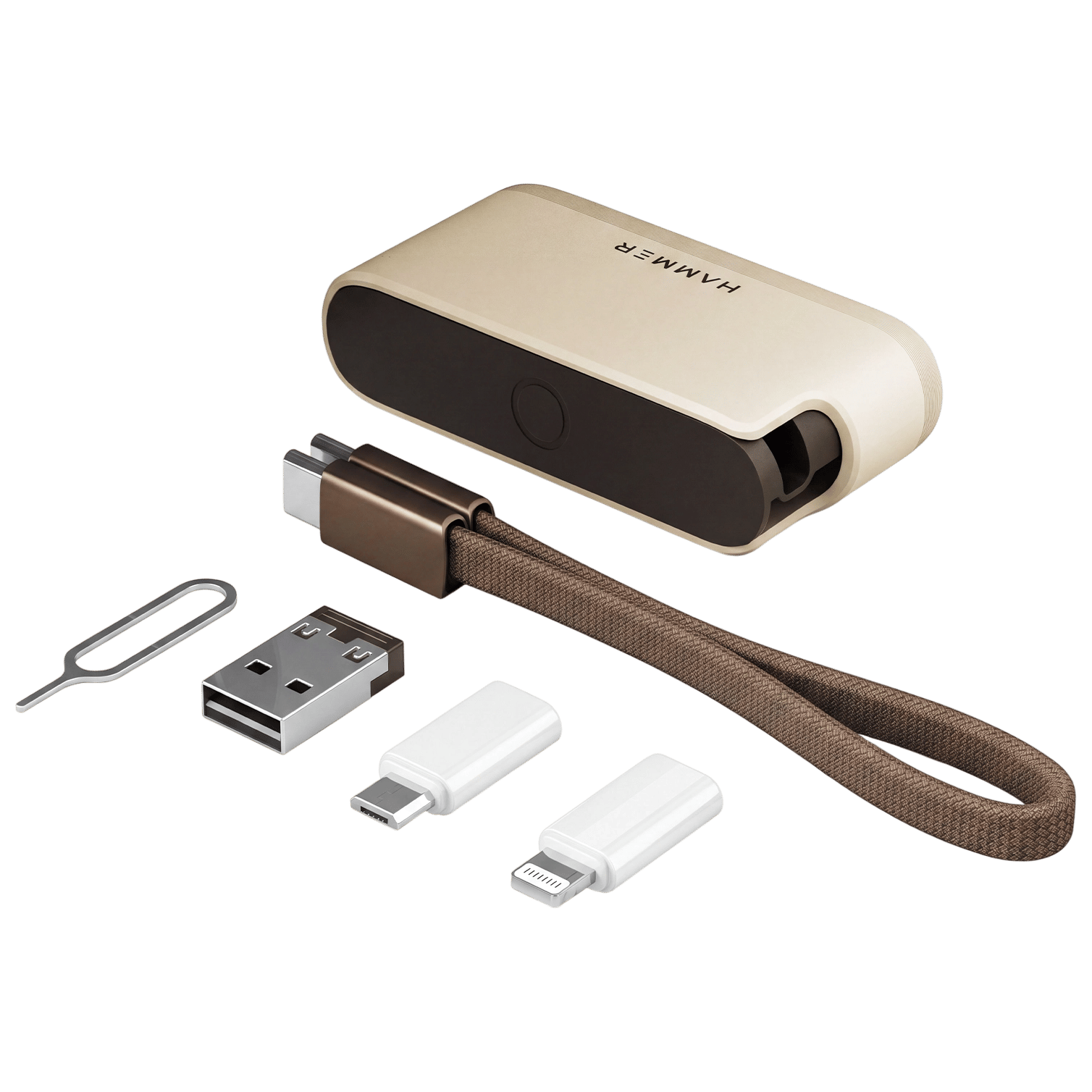 Hammer 6-in-1 Travel Kit Multi-Function Charging & Connectivity Accessory Kit with 60W Type C to C Cable (Beige) Hammer 6-in-1 Travel Kit Multi-Function Charging & Connectivity Accessory Kit with 60W Type C to C Cable (Beige) - Beige