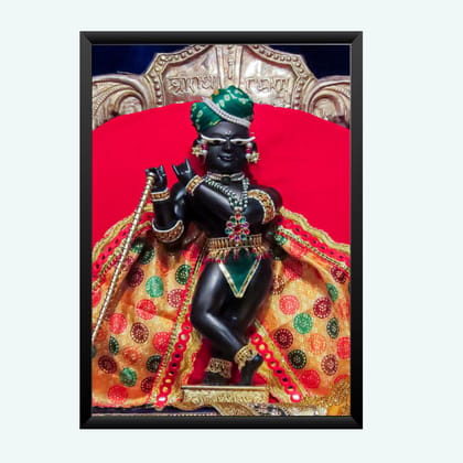 NOKKES Radha Raman ji Vrindavan Radha Raman Thakur Ji Photo Frames Religious Photo frame 5X7 Inch Photo Frame_QWW90