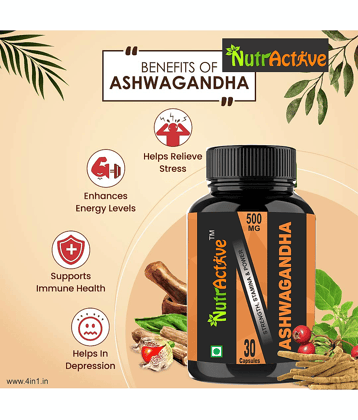 NutrActive Ashwagandha 500mg Capsule 90 no.s Pack of 3