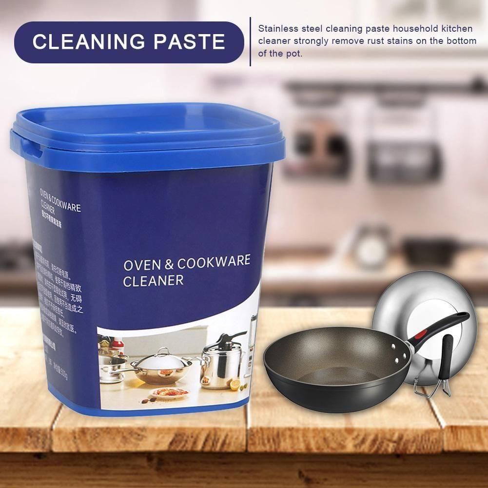 Cookware Cleaning Paste | Heavy Duty Oven & Pot Cleaner | Multi-Purpose Stain Remover for Burnt Grease, Kitchen Utensils & Stove Tops