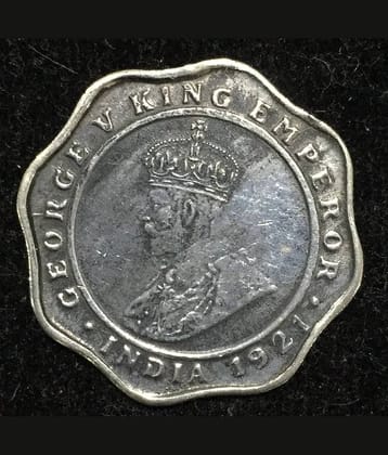 1921 FOUR ANNAS GEORGE V BRITISH INDIA RARE COIN