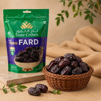 Date Crown Premium Fard Dates (250g) | Natural & Rich Caramel Flavor | Healthy Snack & Gourmet Ingredient