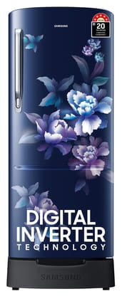 Samsung 183 L, 5 Star, Digital Inverter, Direct-Cool Single Door Refrigerator (RR20D2825HV/NL, Himalaya Poppy Blue, Base Stand Drawer) Samsung 183 L, 5 Star, Digital Inverter, Direct-Cool Single Door Refrigerator (RR20D2825HV/NL, Himalaya Poppy Blue, Bas