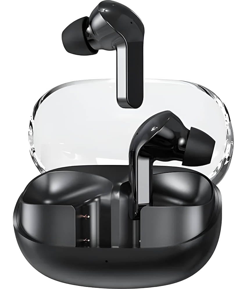VEhop G2 Transparent Bluetooth True Wireless (TWS) In Ear 24 Hours Playback Powerfull bass,Fast charging IPX4(Splash & Sweat Proof) Black