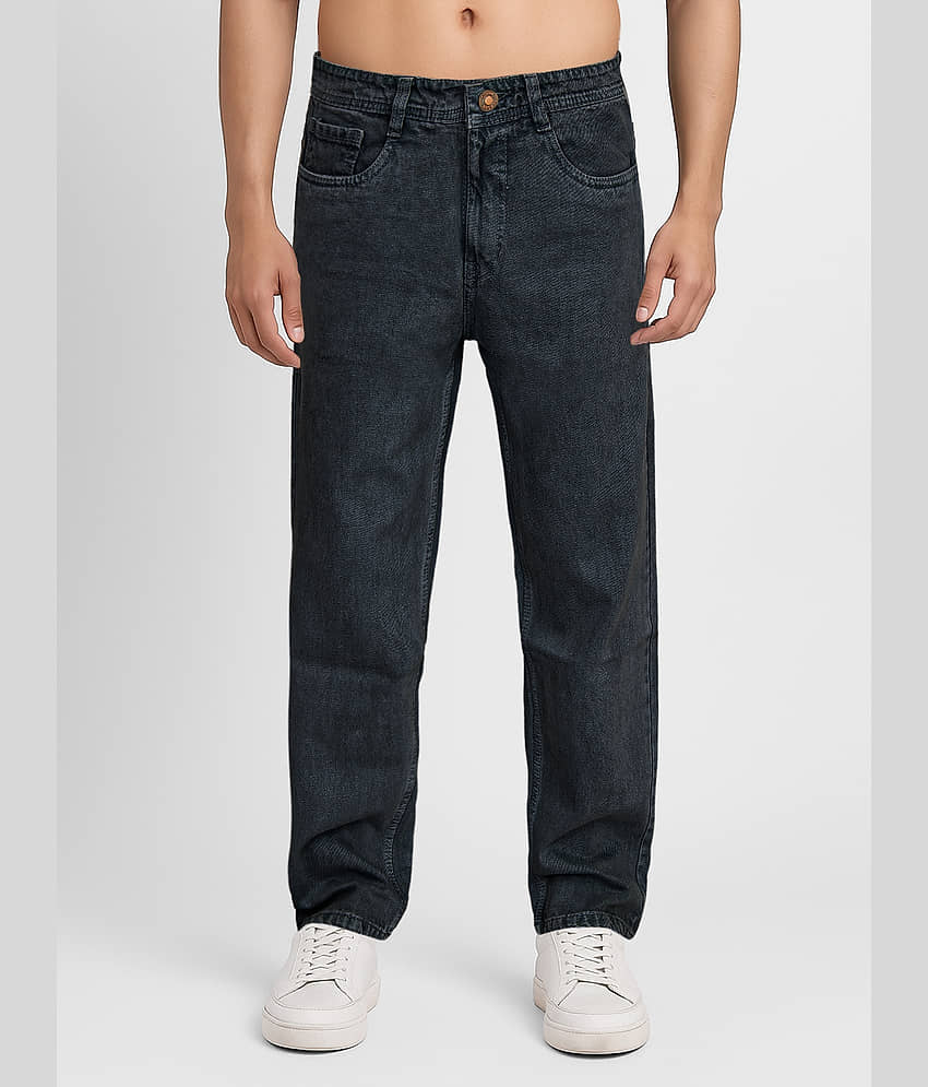 plounge Clean Look Men's Jeans - Black ( Pack of 1 )