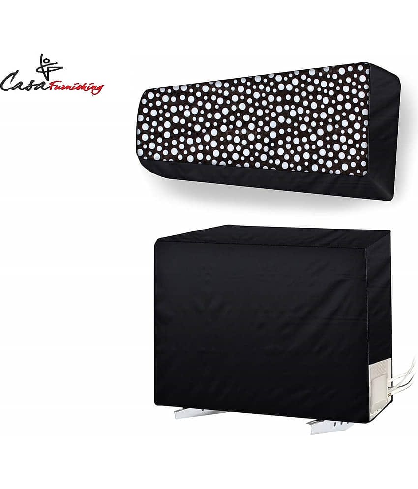 CASA FURNISHING Set of 2 Polyester Bronze AC Cover for 1.5 Ton Split AC