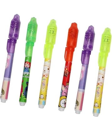FREEDY Magic Pen with UV Light Return gift Ball Pen  (Pack of 6, Ink Color - Invisible)