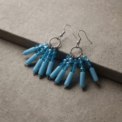 Artisan Blue Bead Dangle Earrings