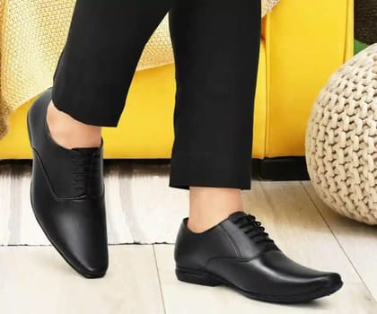 Latest Trendy Men Formal Shoes, Black Derby Shoes, Office Shoes For Men's and Boys - Black Color - Black, Size - 7