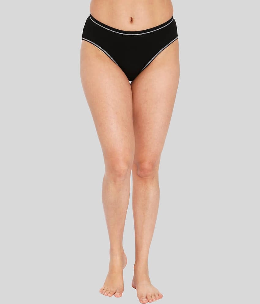 ILRASO Cotton Solid Women's Hipster ( Black )