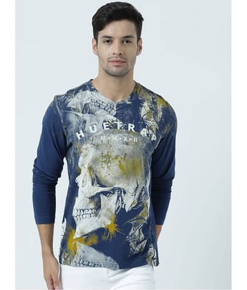 Huetrap Pack of 1 Cotton Regular Fit Men's T-Shirt ( Navy Blue )
