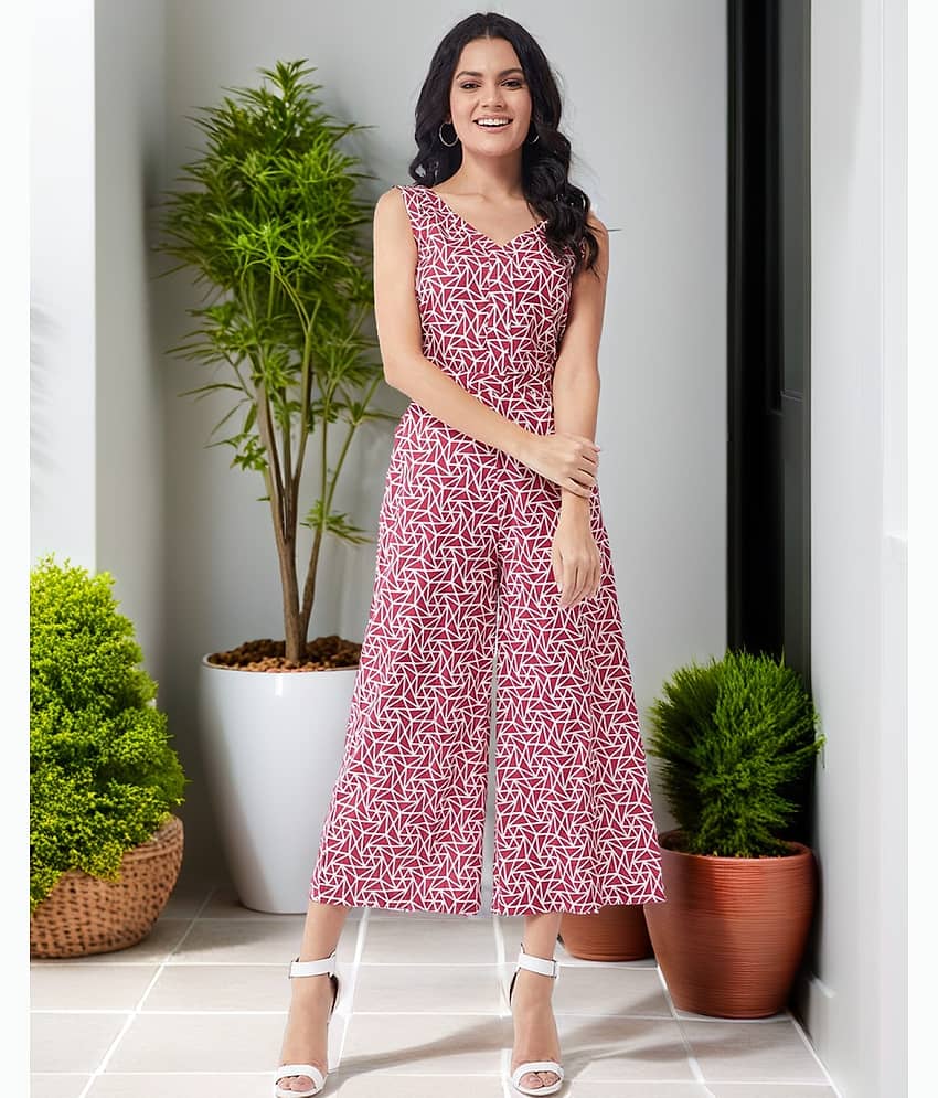 Zima Leto Red Cotton Jumpsuit - Single