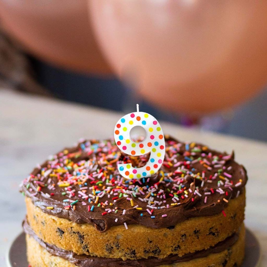 Number 9 Multicolor Polka Dot Candle - 1PC - Party and Festive Needs | Buy online on ZillyBuy