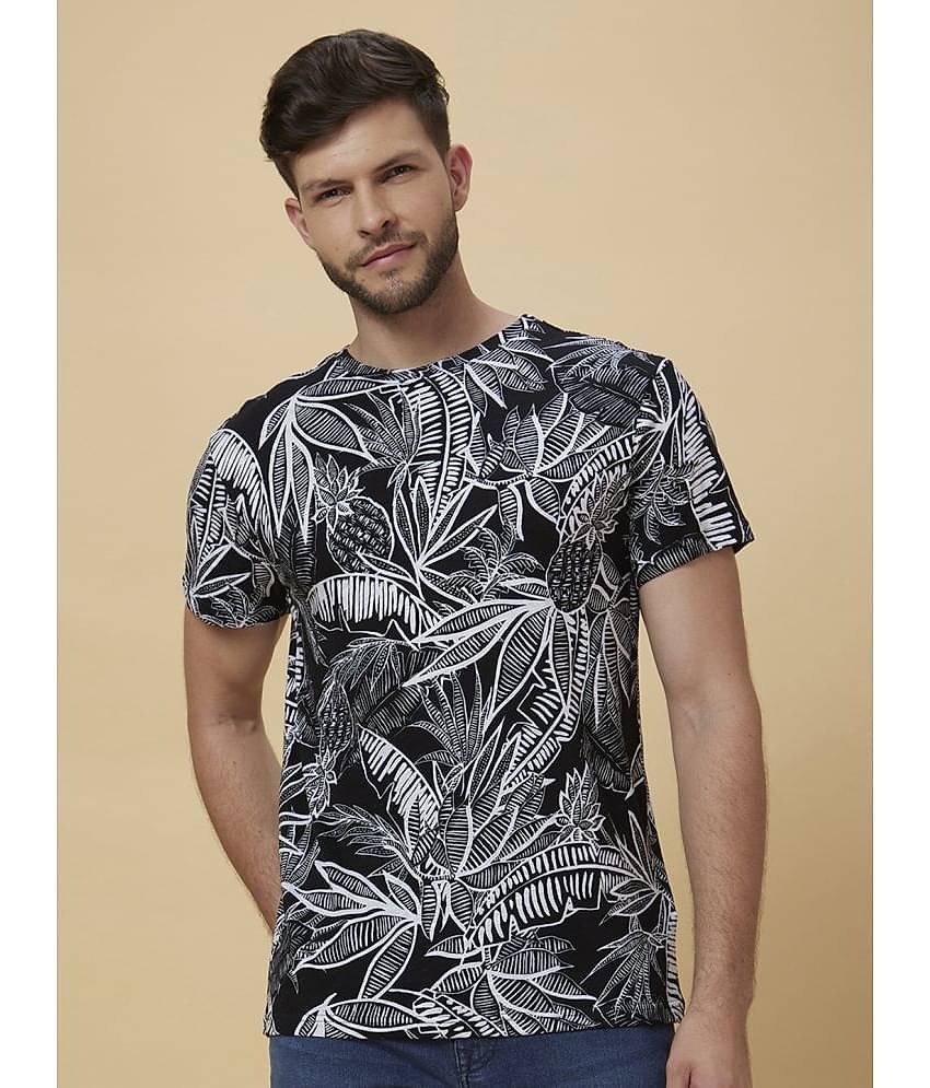 Globus - Black Cotton Regular Fit Men's T-Shirt ( Pack of 1 )