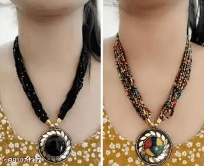 10 pcs Combo seed beads necklace for women and girls Necklaces & Chains | Poth necklace combo | Red | White |Black | Multicolour | Green | Blue |Yellow