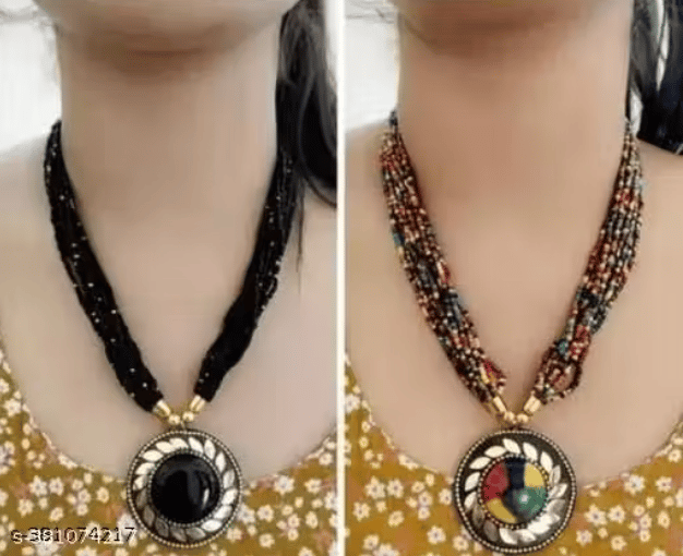 10 pcs Combo seed beads necklace for women and girls Necklaces & Chains | Poth necklace combo | Red | White |Black | Multicolour | Green | Blue |Yellow