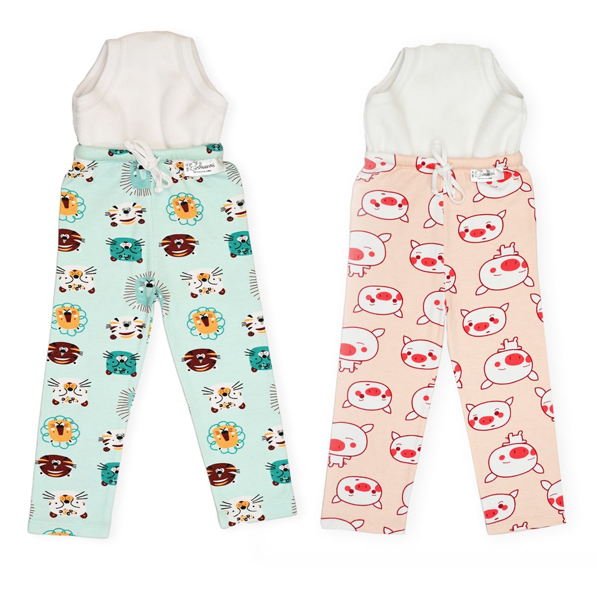 Potty Training Pajamas 3-4 Years Pack of 2 (Snug Farm Print)-Size 3 (3-4 years)