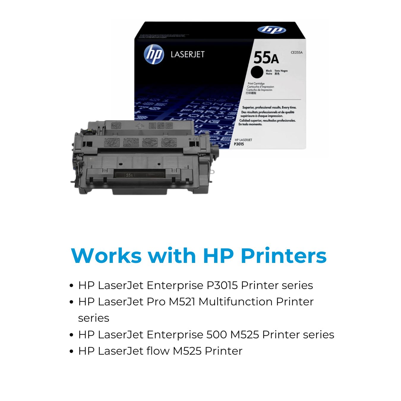HP 55A Black Original LaserJet Toner Cartridge (CE255A)