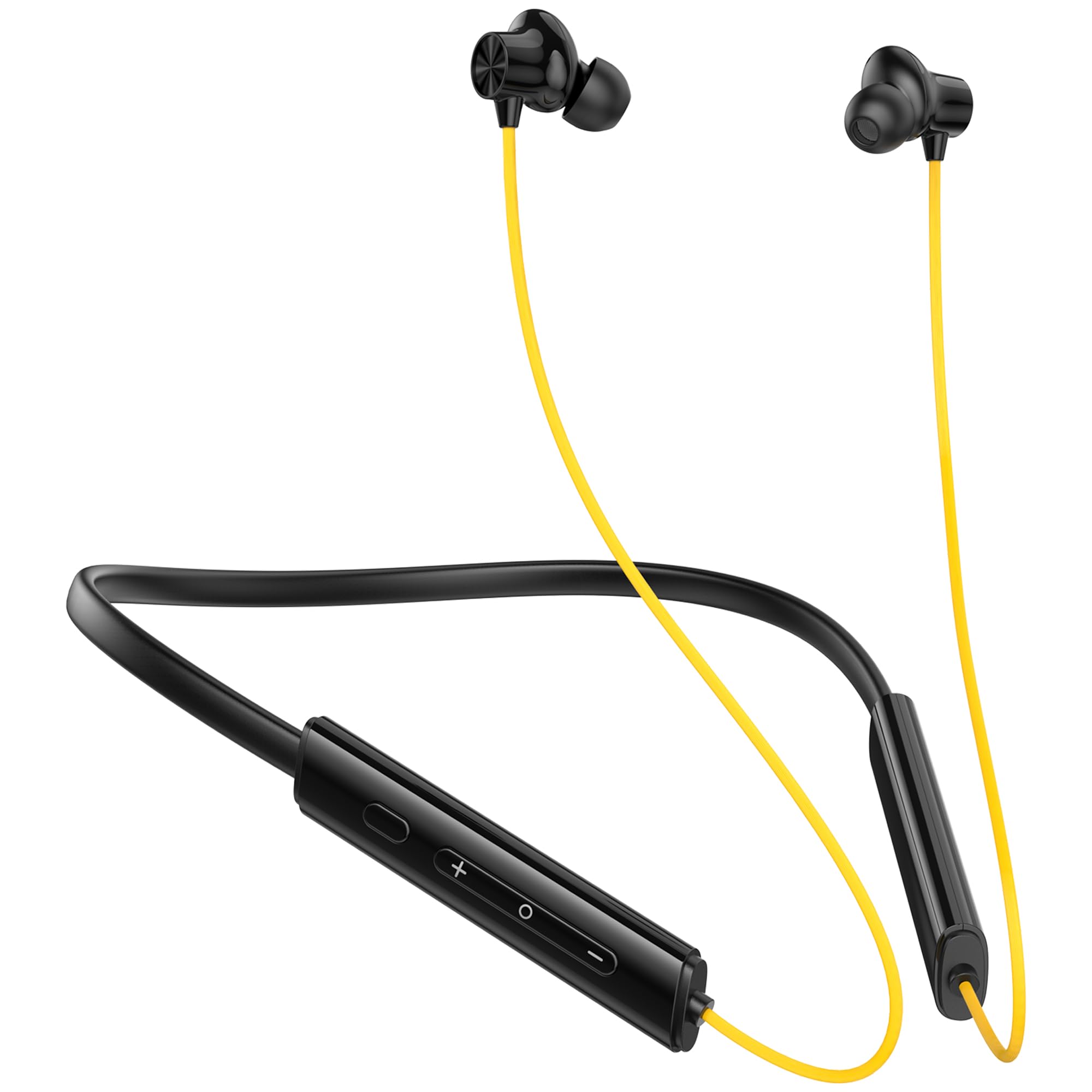 Kratos N6 Bluetooth Neckband with 55H Playtime, Deep Bass, Stereo Sound, HD Calls, Magnetic Earbuds, Voice Assistant, Type-C Fast Charging, Rich Audio, Hollow Switch for Comfort & Style