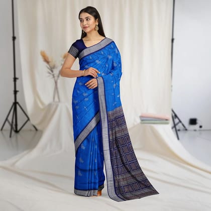 Peacock motifs Bomkai Silk saree