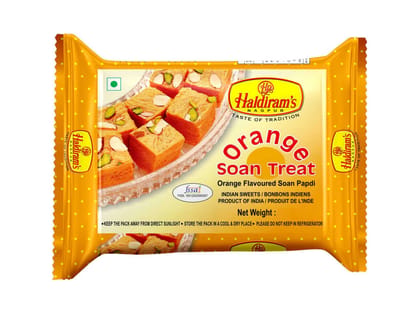 Haldiram's Soan Papdi (Orange Flavour) Packed Sweets - 500 Gm - Pack of 2