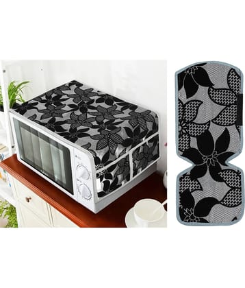 E-Retailer Set of 2 Polyester Black Microwave Oven Cover -