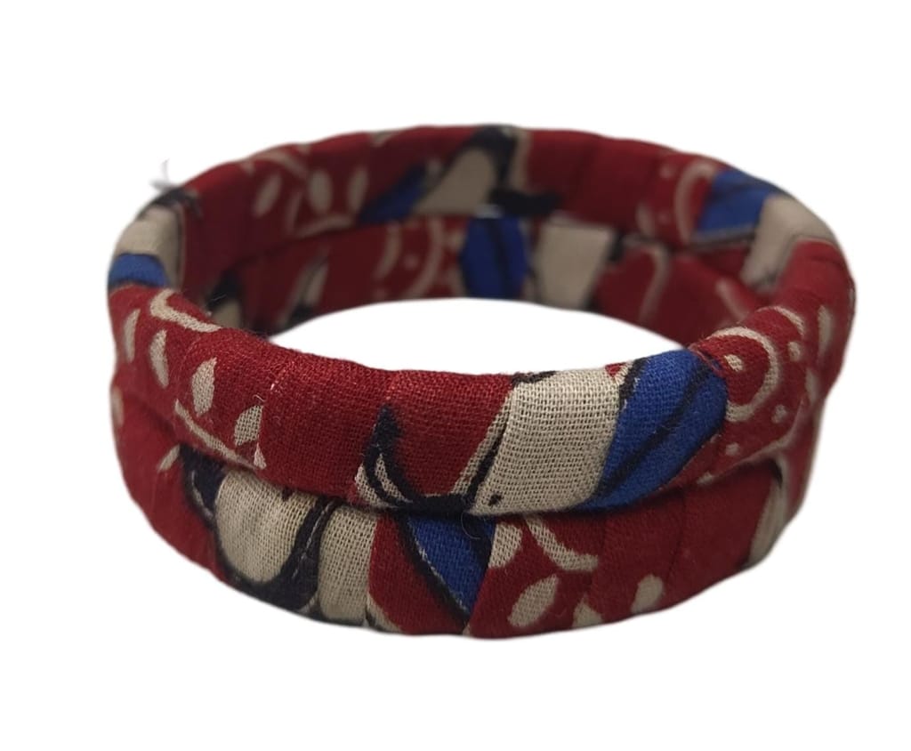 Red and Blue Fabric Bangles
