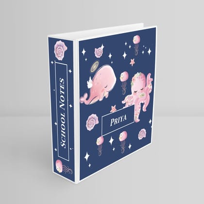 Blushing Underseas Binder File (kids)-Navy