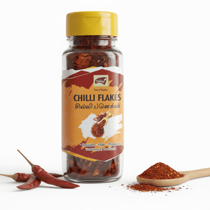 Valari Chilli Flakes Bottle - 40g Seasonings for Italian Dishes, Red Chilli Flakes for Pasta, Pizza, Salads, Premium Sprinkler Seasoning, Italian Herbs and Spices