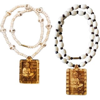 Abhimantrit-Bageshwardham Mala Hanuman Ji Tulsi Mala Beads Wood Necklace Abhimantrit-Bageshwardham Mala Hanuman Ji Tulsi Mala Beads Wood Necklace