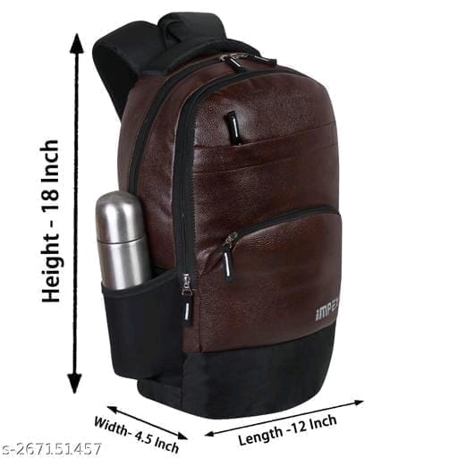 IMpex Brown Leatherette 15.6 Inch Laptop Backpack
