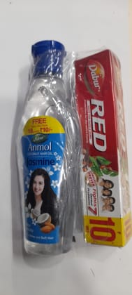 Dabur anmol coconut hair oil jasmine with free tooth paste